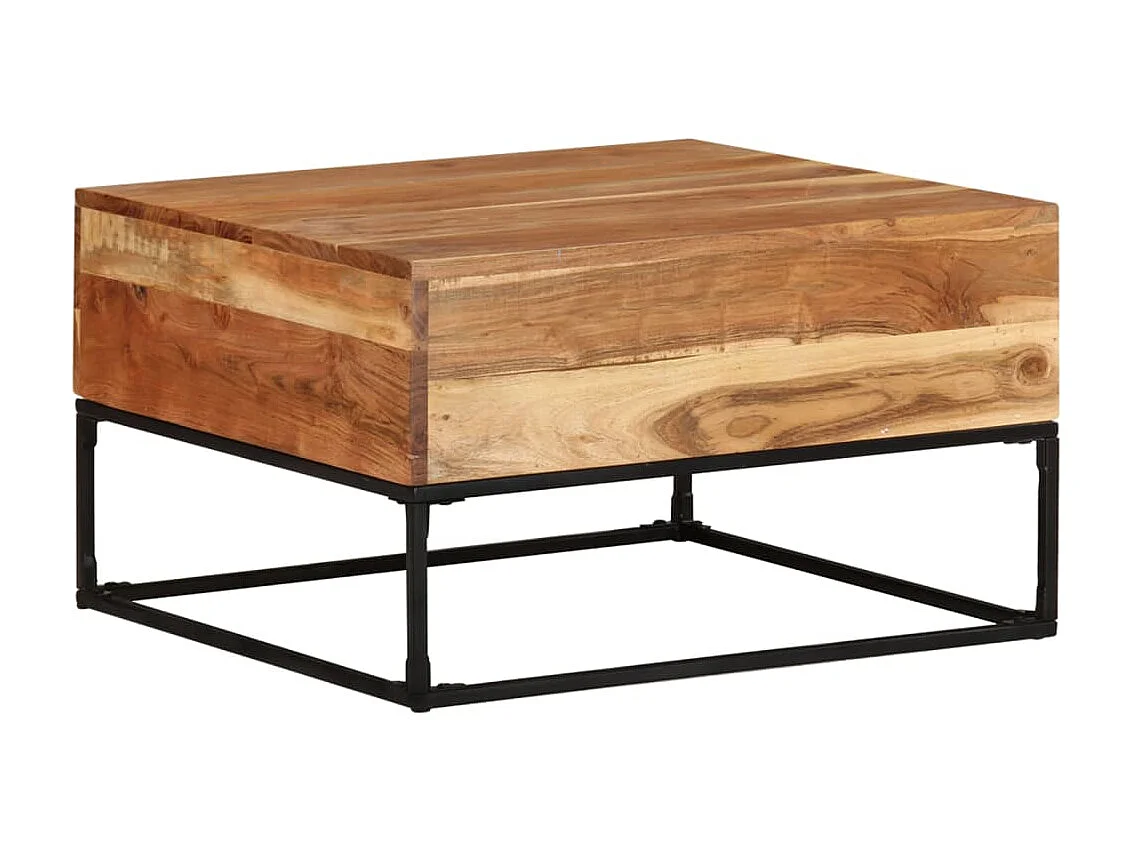 Goud Salontafel 68x68x41 cm Massief acaciahout