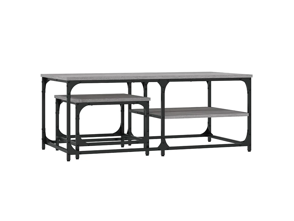 Tables basses gigognes 2 pcs sonoma gris bois d'ingénierie