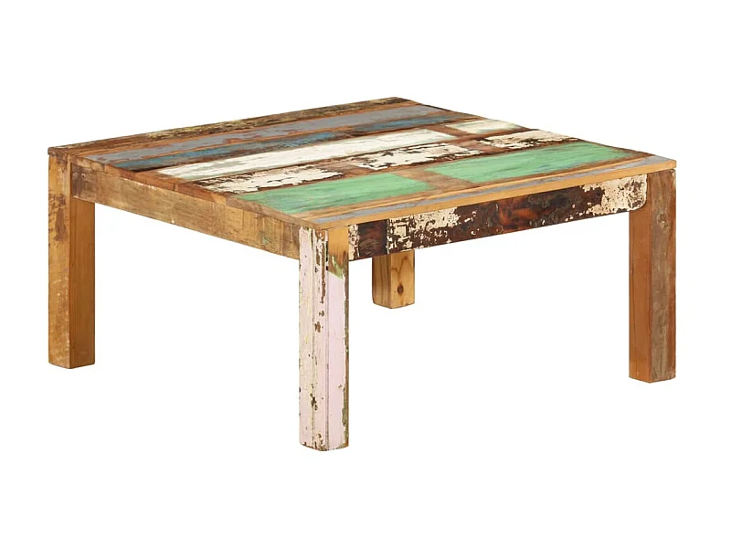 Tavolino Gold 80x80x40 cm Legno massello di recupero