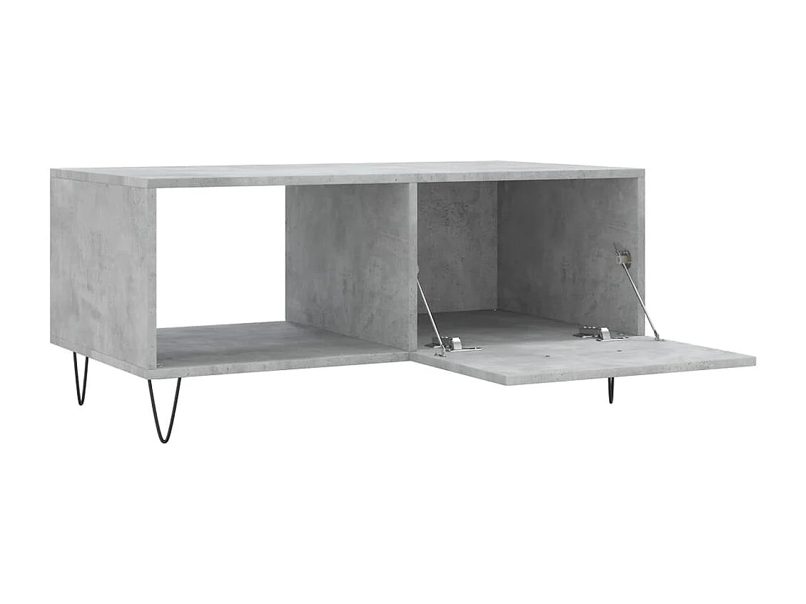 Table basse gris béton 90x50x40 cm bois d'ingénierie