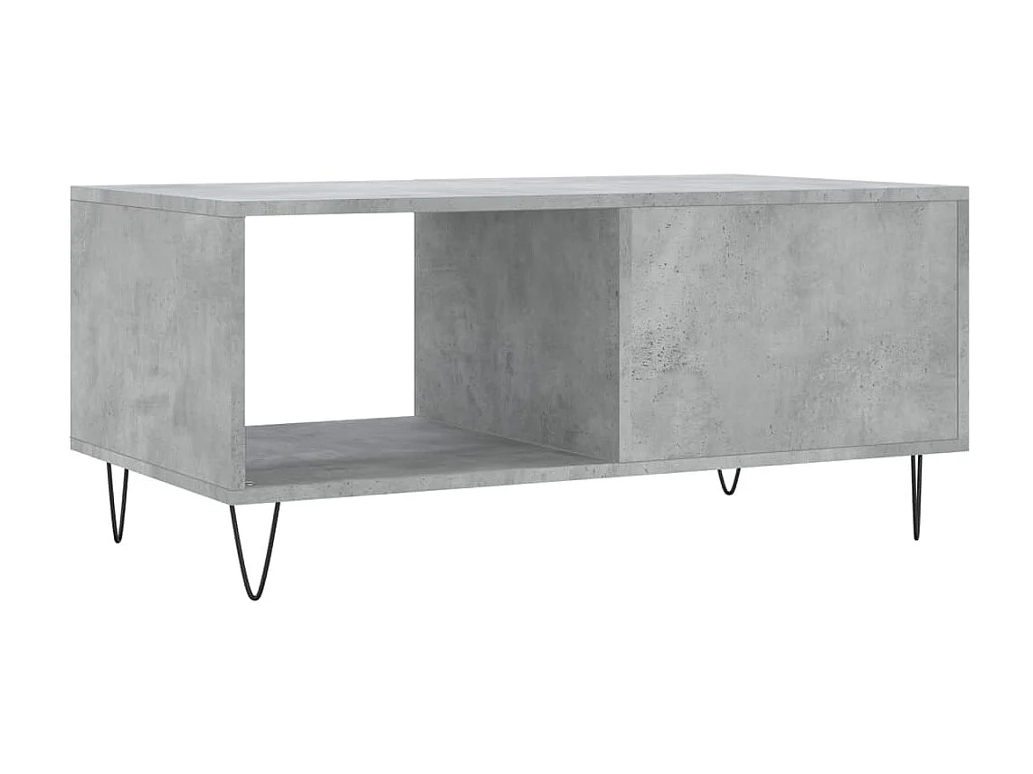 Table basse gris béton 90x50x40 cm bois d'ingénierie