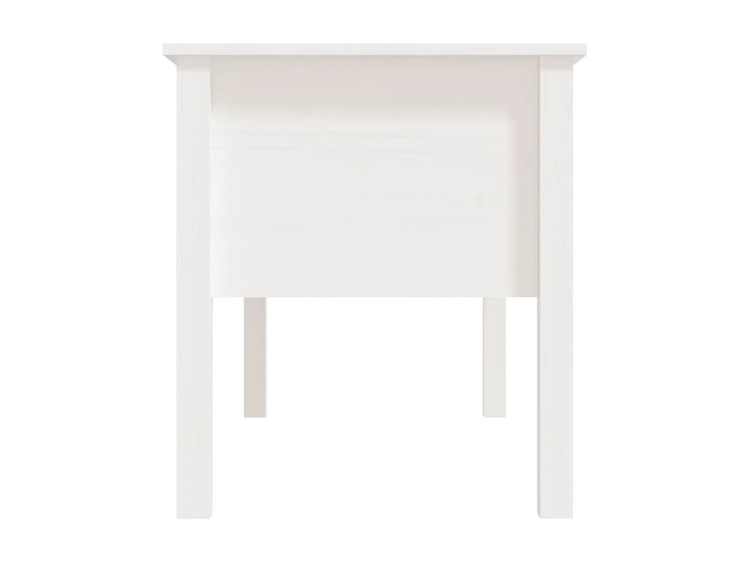 Tavolino Gold Bianco 102x49x55 cm Legno di pino massiccio