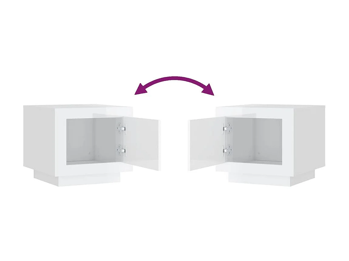 Tavolino Gold Bianco lucido 51x50x45 cm MDF