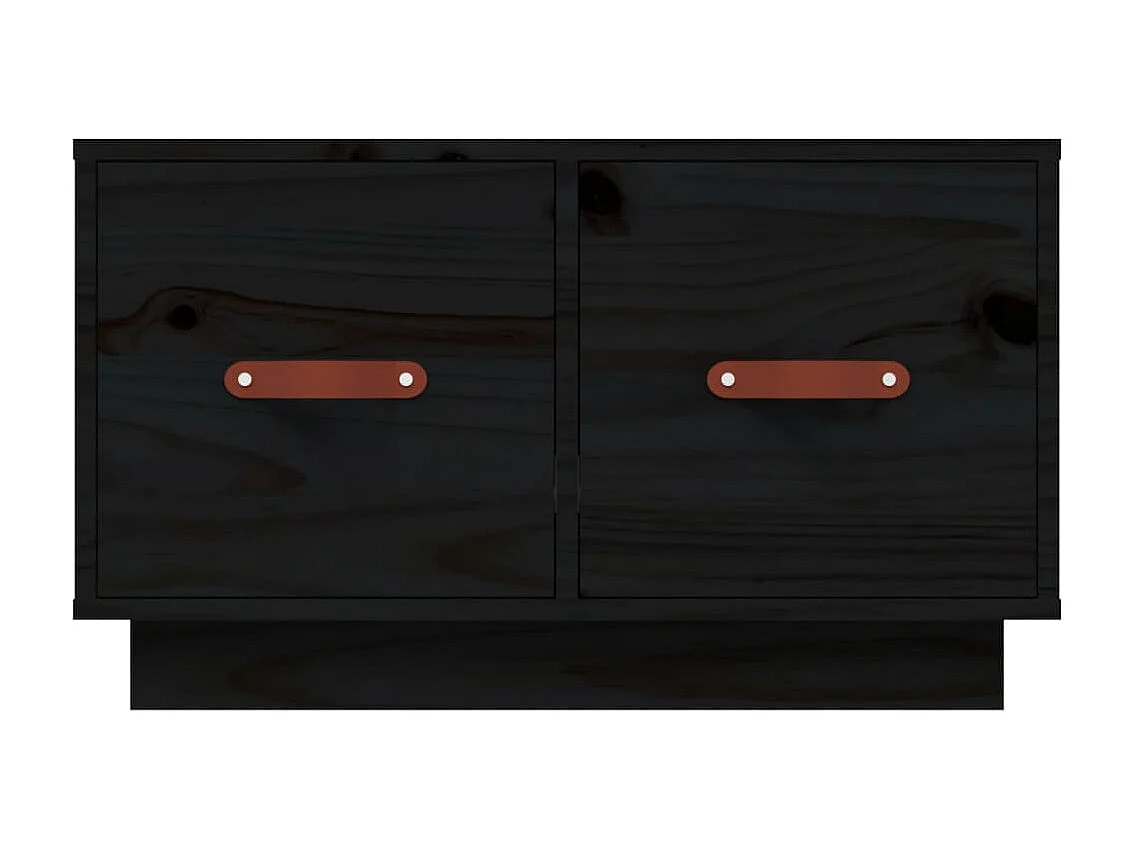 Table basse Noir 60x53x35 cm Bois massif de pin
