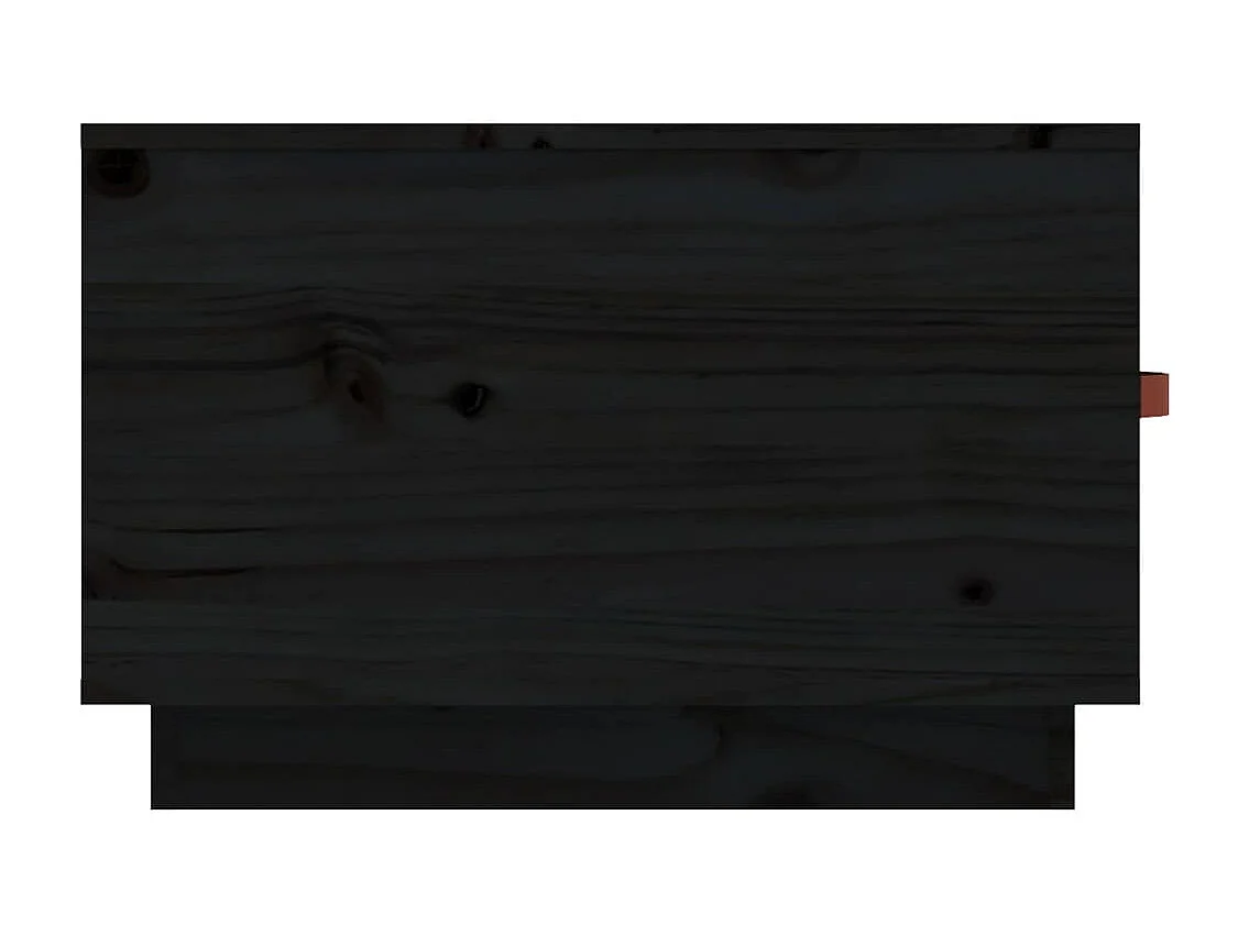 Table basse Noir 60x53x35 cm Bois massif de pin