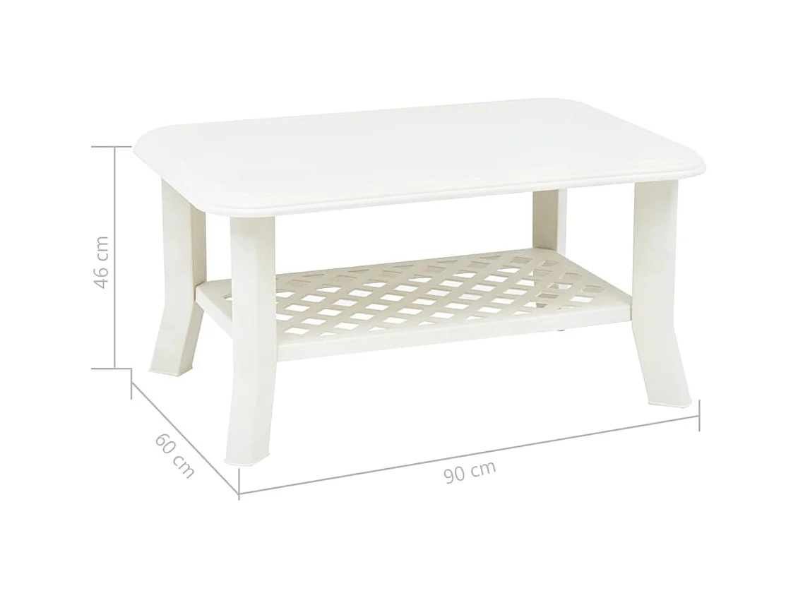 Table basse Blanc 90 x 60 x 46 cm Plastique