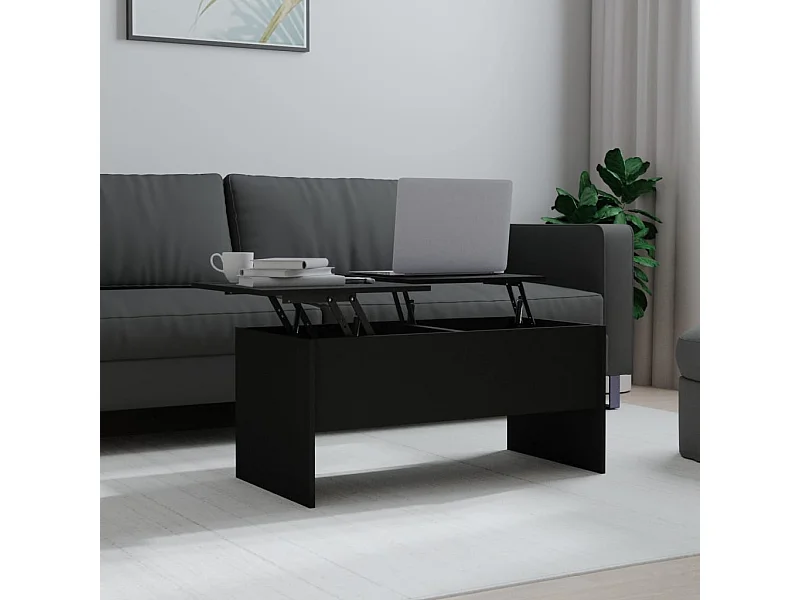 Mesa de centro Gold Negro 102x50,5x46,5 cm Madera contrachapada