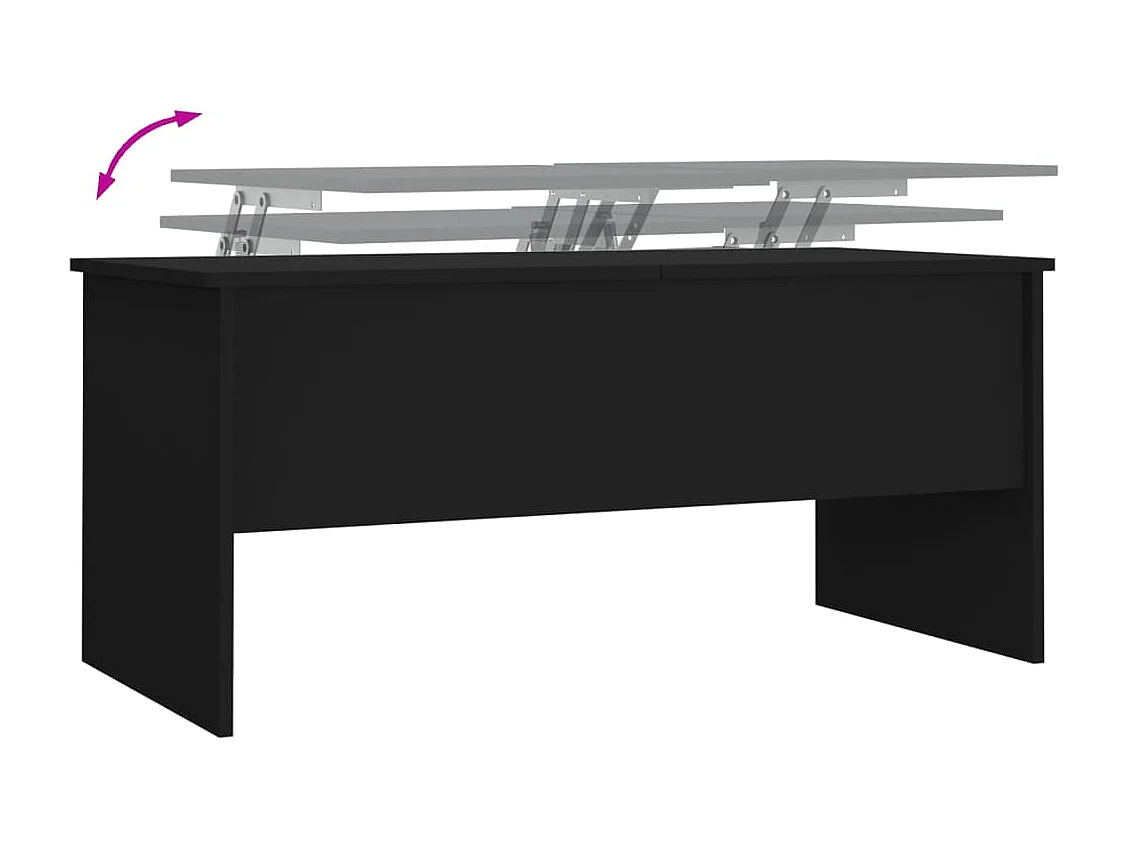 Goldfarbener Couchtisch, Schwarz, 102 x 50,5 x 46,5 cm, Holzwerkstoff