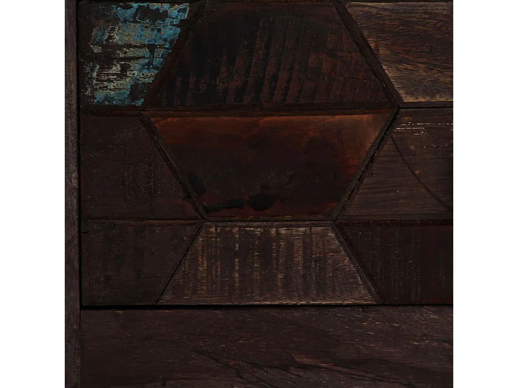 Mesa de centro dourada madeira recuperada maciça 100 x 60 x 35 cm