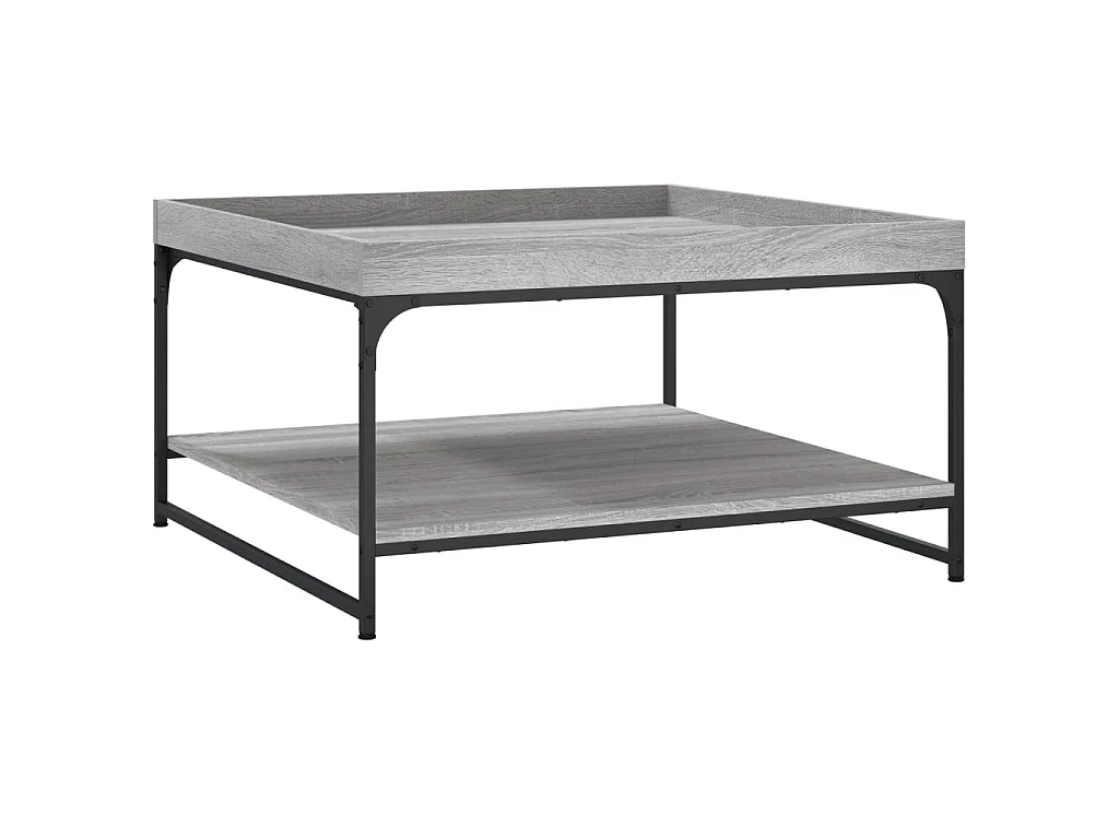 Mesa de centro cinza Gold Sonoma 80x80x45 cm madeira e ferro