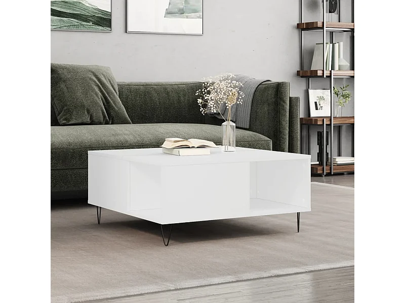 Tavolino Gold bianco 80x80x36,5 cm in multistrato