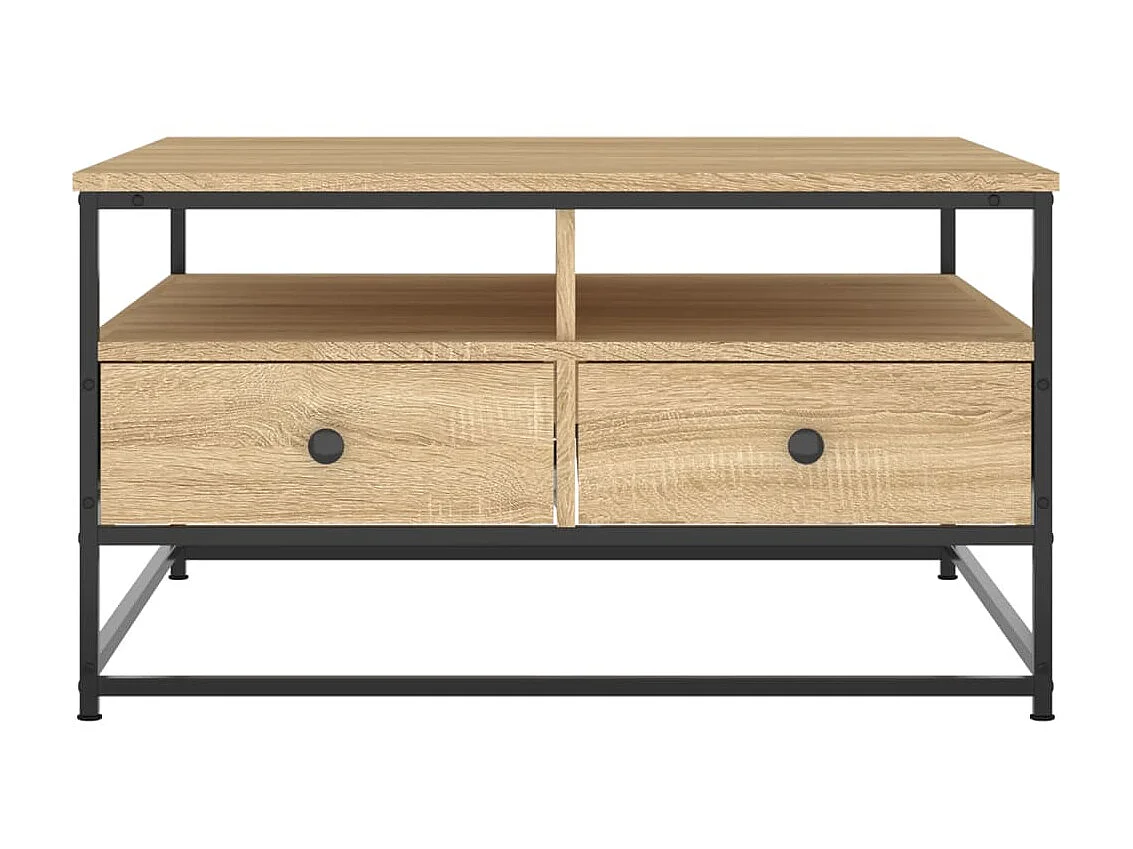 Mesa de centro em carvalho Sonoma dourado 80x80x45 cm madeira projetada