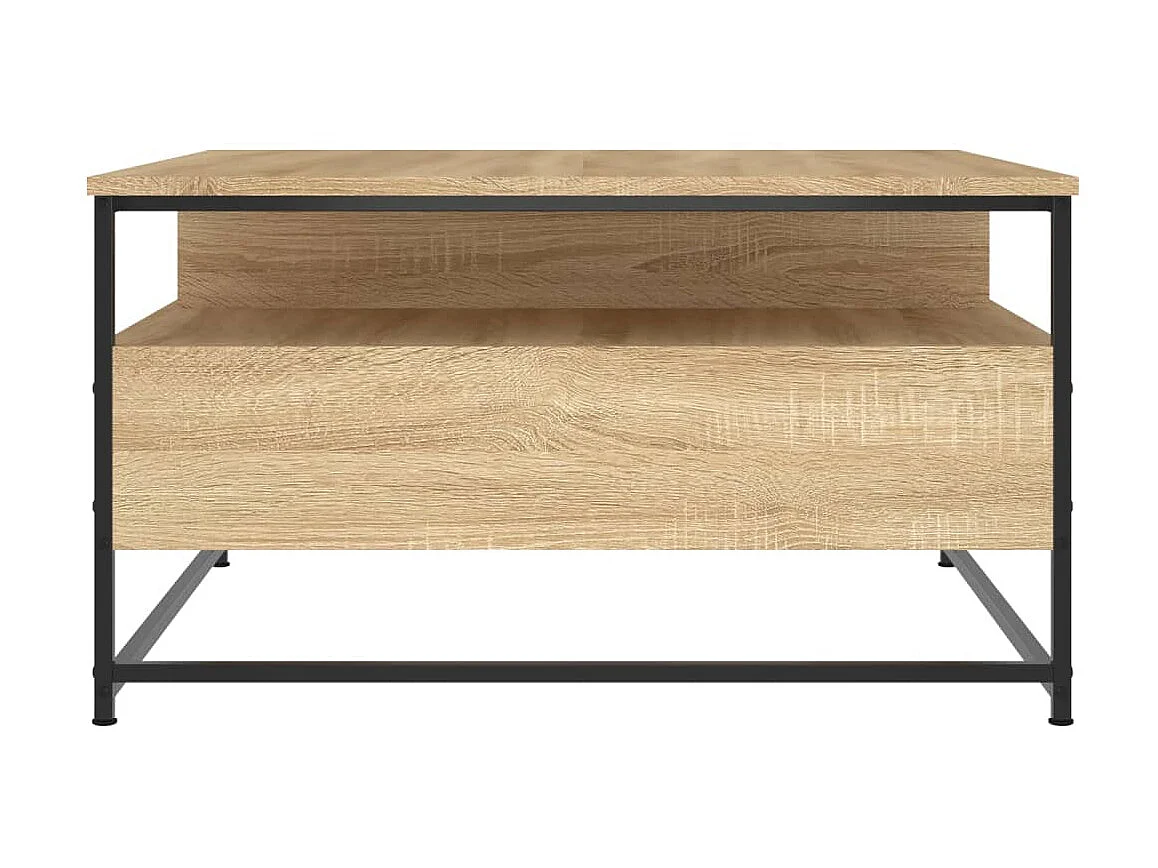 Mesa de centro em carvalho Sonoma dourado 80x80x45 cm madeira projetada