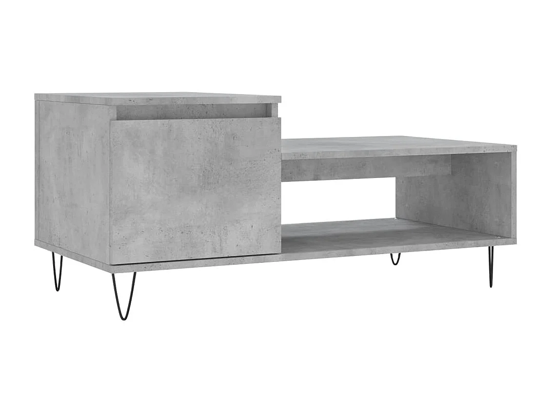 Table basse Gris béton 100x50x45 cm Bois d'ingénierie