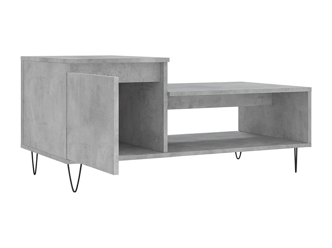 Table basse Gris béton 100x50x45 cm Bois d'ingénierie