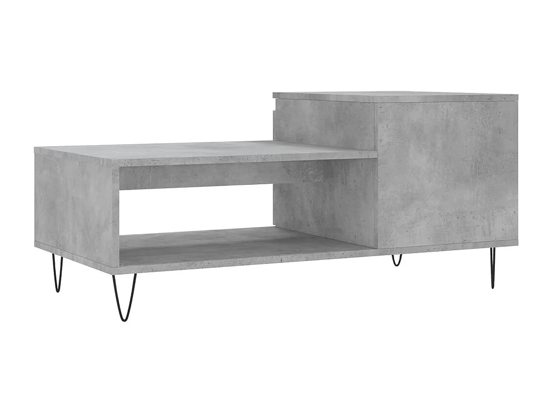Table basse Gris béton 100x50x45 cm Bois d'ingénierie