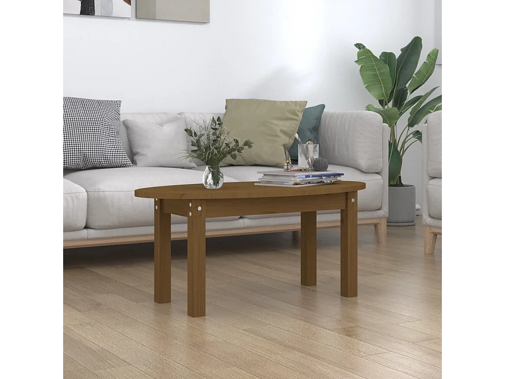 Gold Salontafel Honingbruin 80x40x35 cm Massief grenenhout