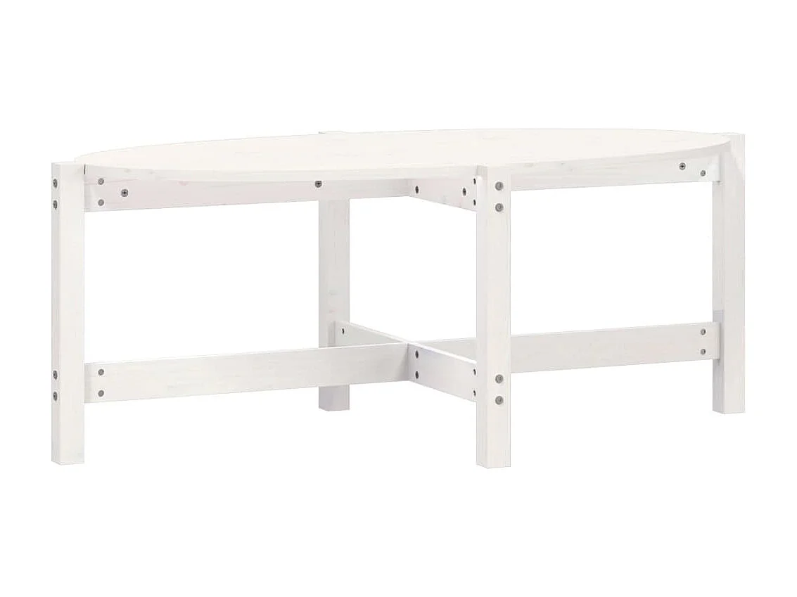 Table basse Blanc 118x63x45 cm Bois massif de pin