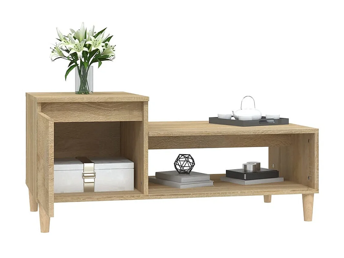 Table basse Chêne sonoma 100x50x45 cm Bois d'ingénierie