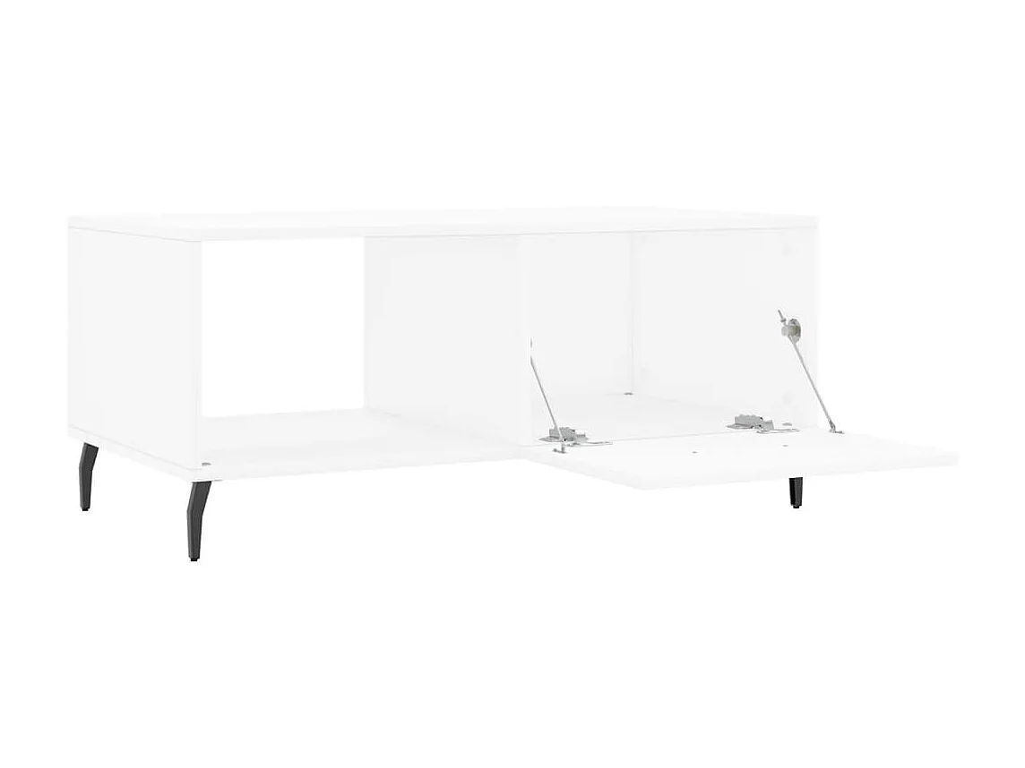 Mesa de centro dourada branca 90x50x40 cm madeira projetada