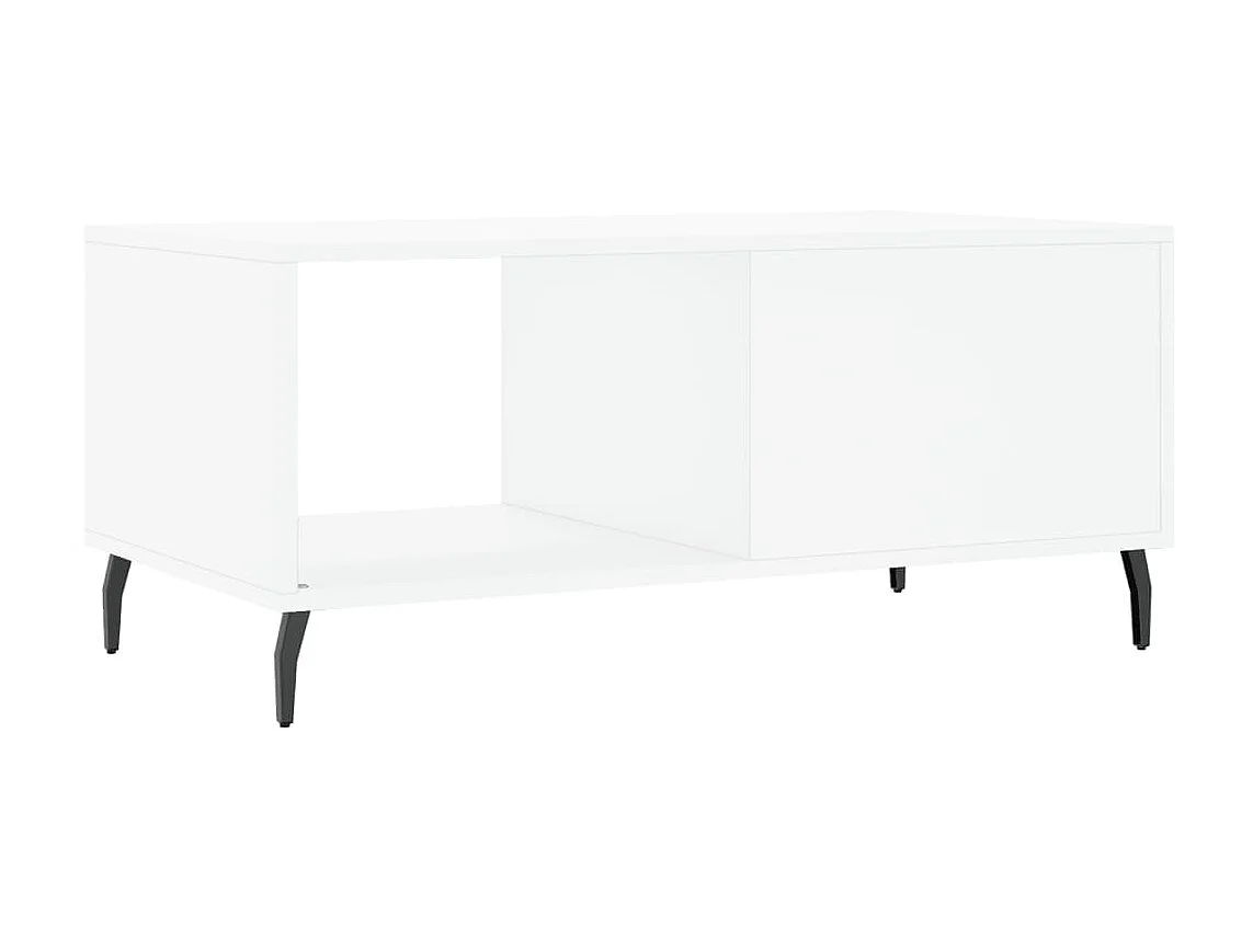 Mesa de centro dourada branca 90x50x40 cm madeira projetada