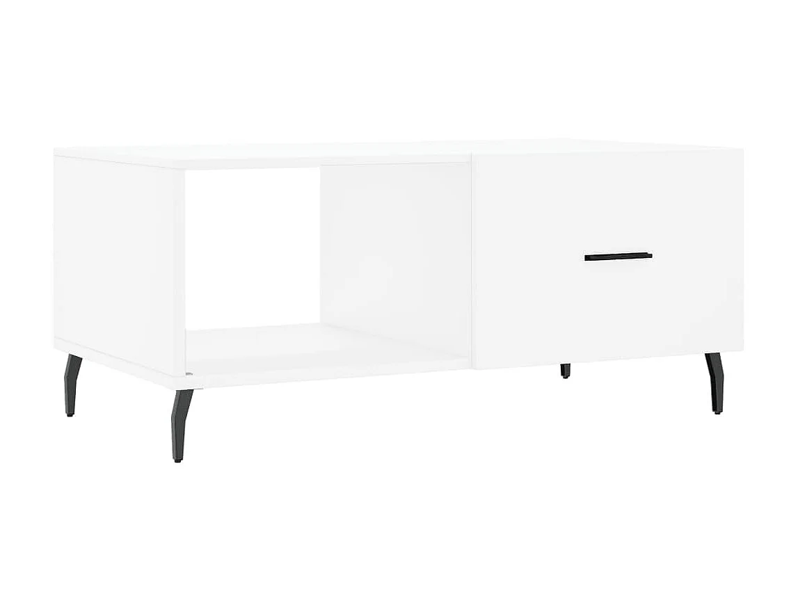 Table basse blanc 90x50x40 cm bois d'ingénierie