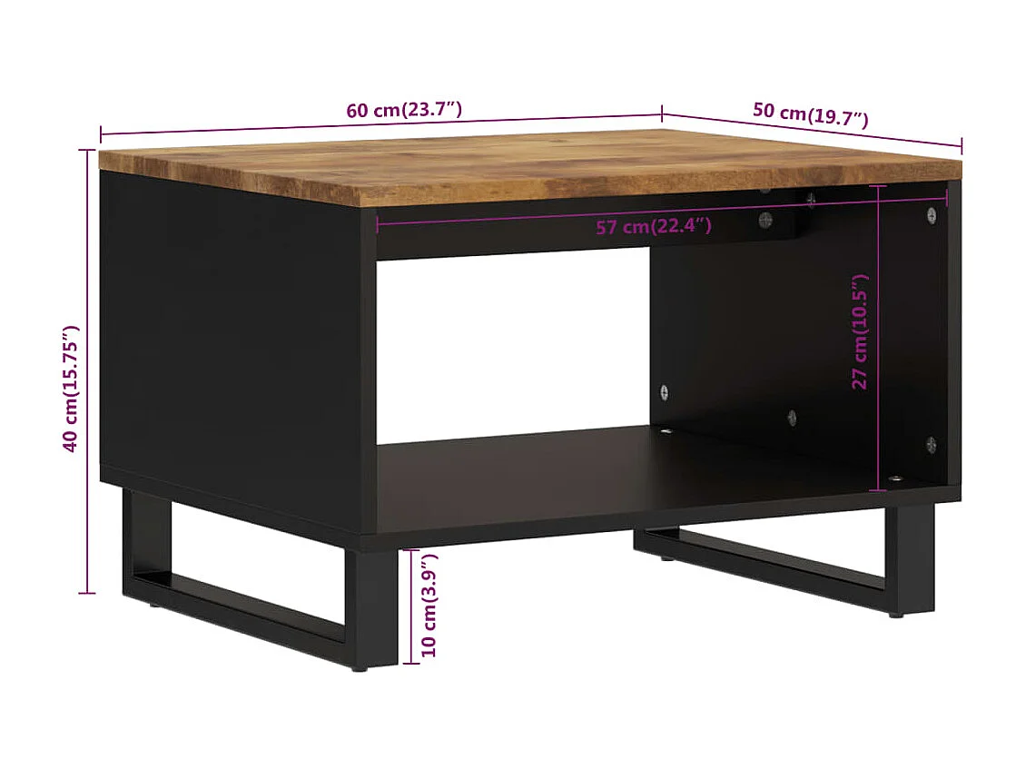 Table basse 60x50x40 cm bois de manguier massif