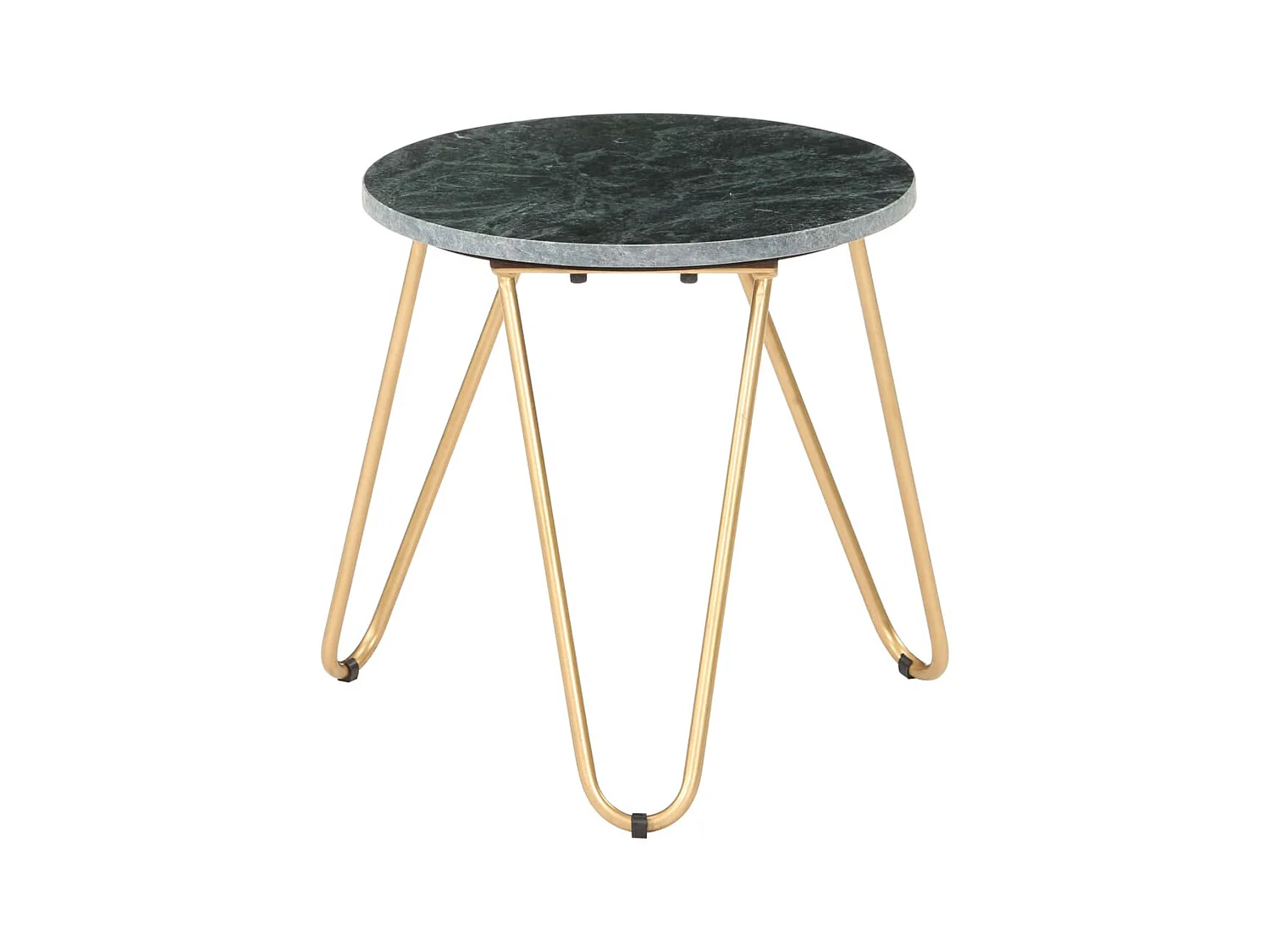 Table basse Vert 40x40x40 cm Pierre véritable et texture marbre