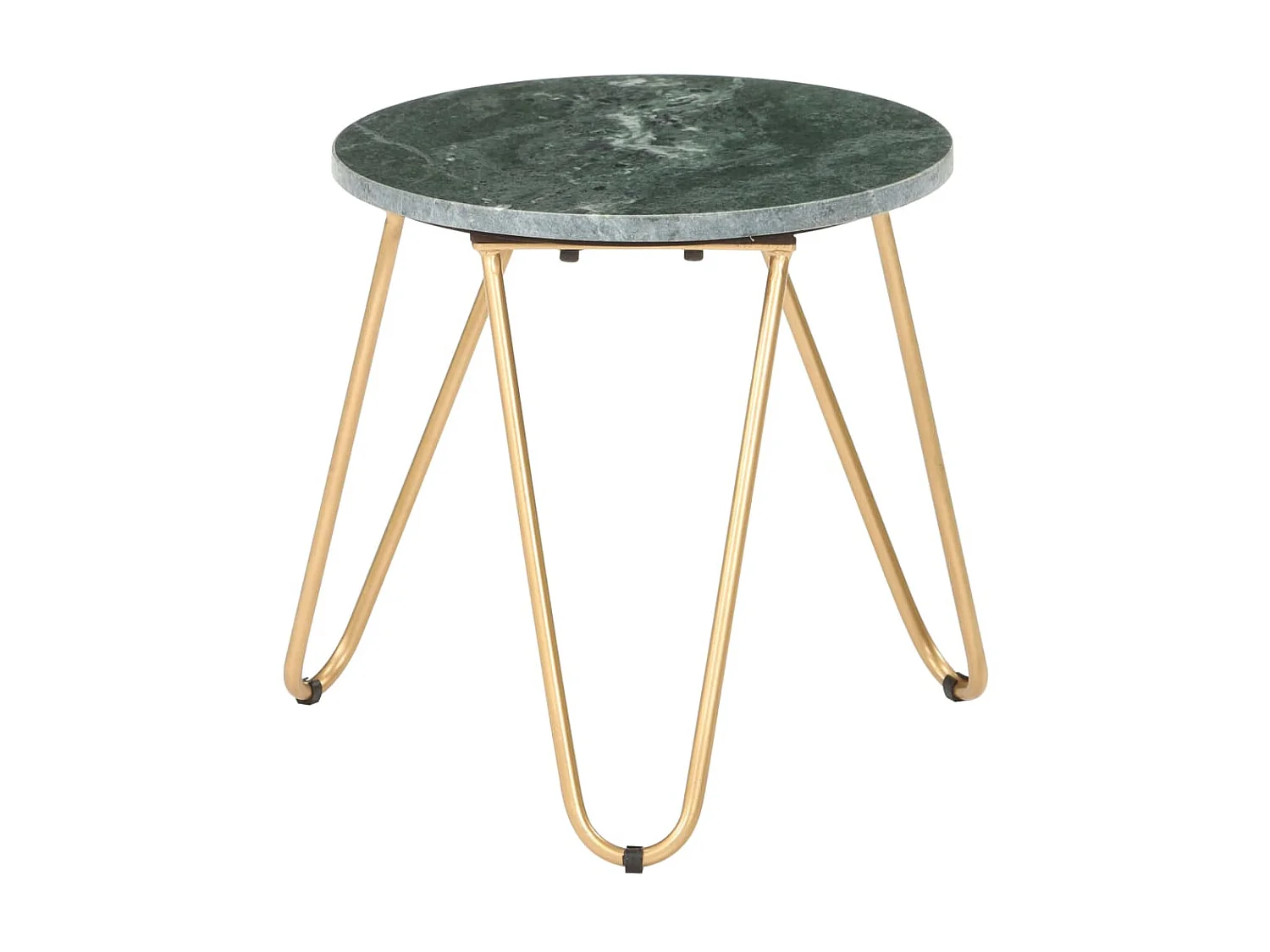 Mesa de centro dourada Verde 40x40x40 cm Textura de pedra real e mármore