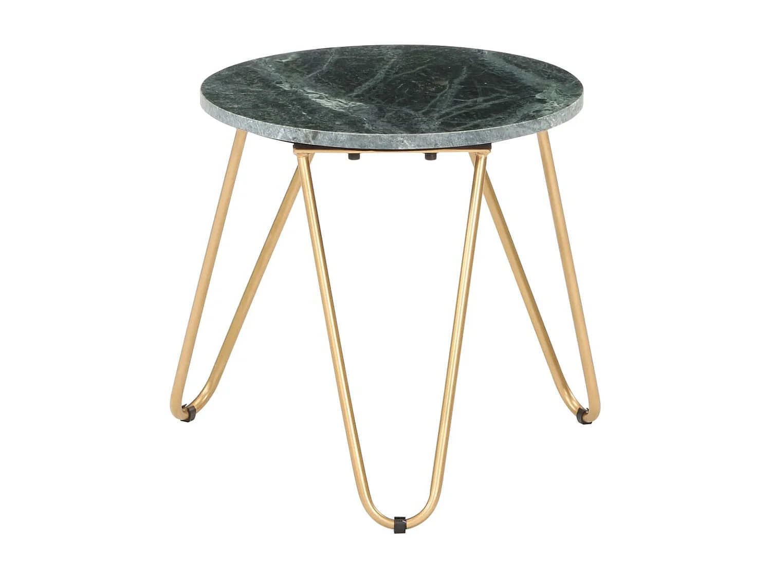 Mesa de centro dourada Verde 40x40x40 cm Textura de pedra real e mármore