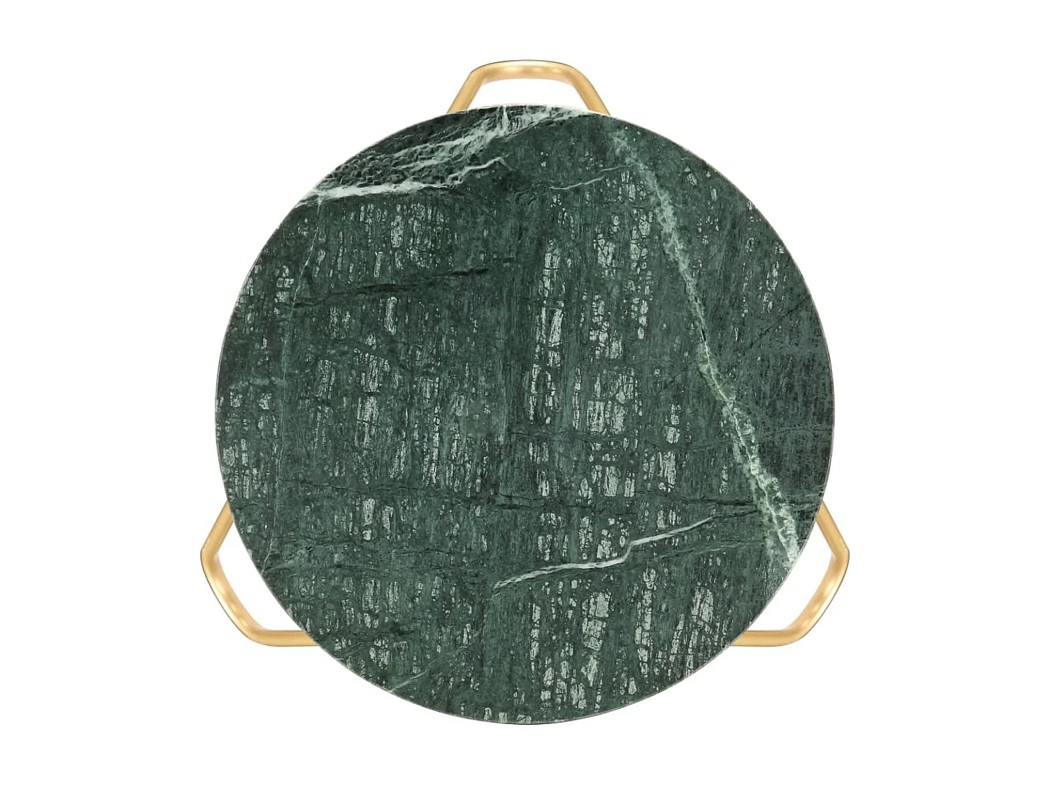 Mesa de centro dourada Verde 40x40x40 cm Textura de pedra real e mármore