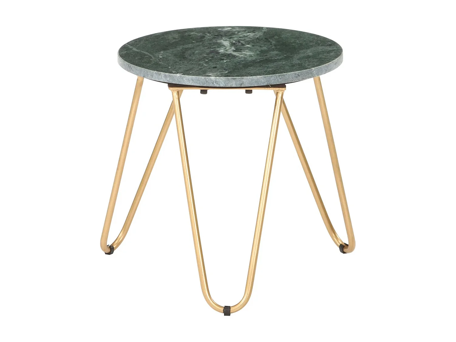 Mesa de centro dourada Verde 40x40x40 cm Textura de pedra real e mármore