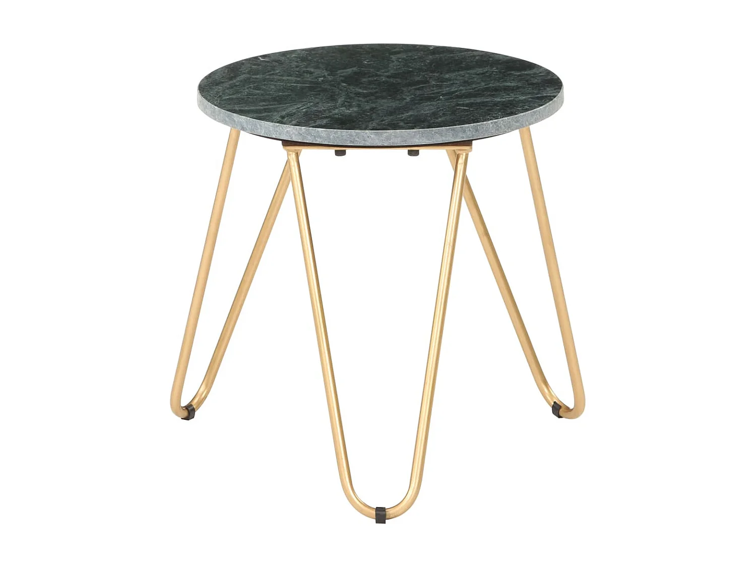 Mesa de centro dourada Verde 40x40x40 cm Textura de pedra real e mármore