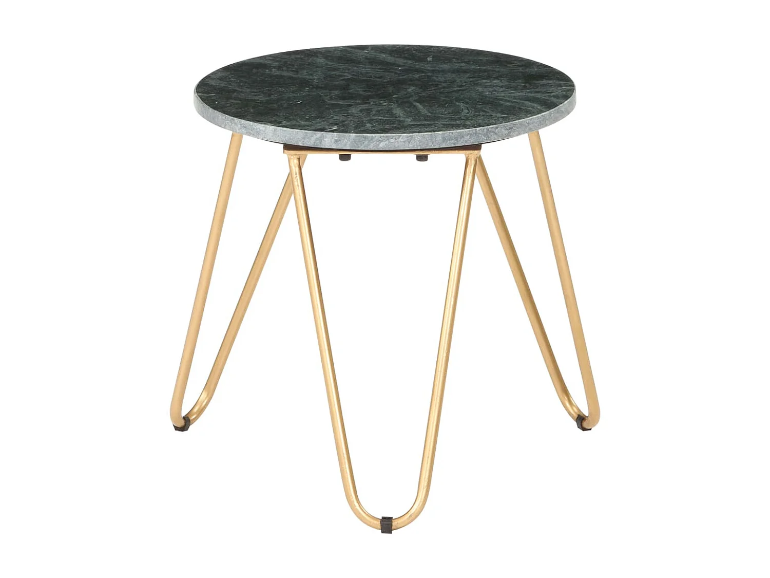 Mesa de centro dourada Verde 40x40x40 cm Textura de pedra real e mármore