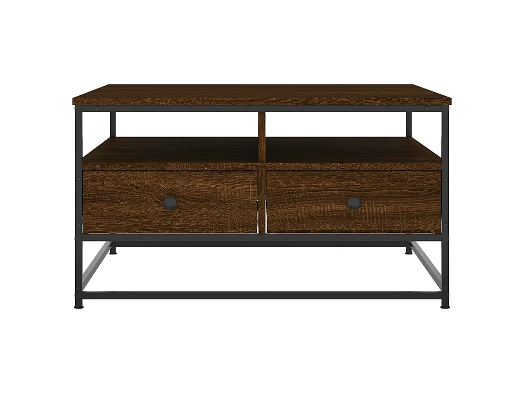 Table basse chêne marron 80x80x45 cm bois d'ingénierie