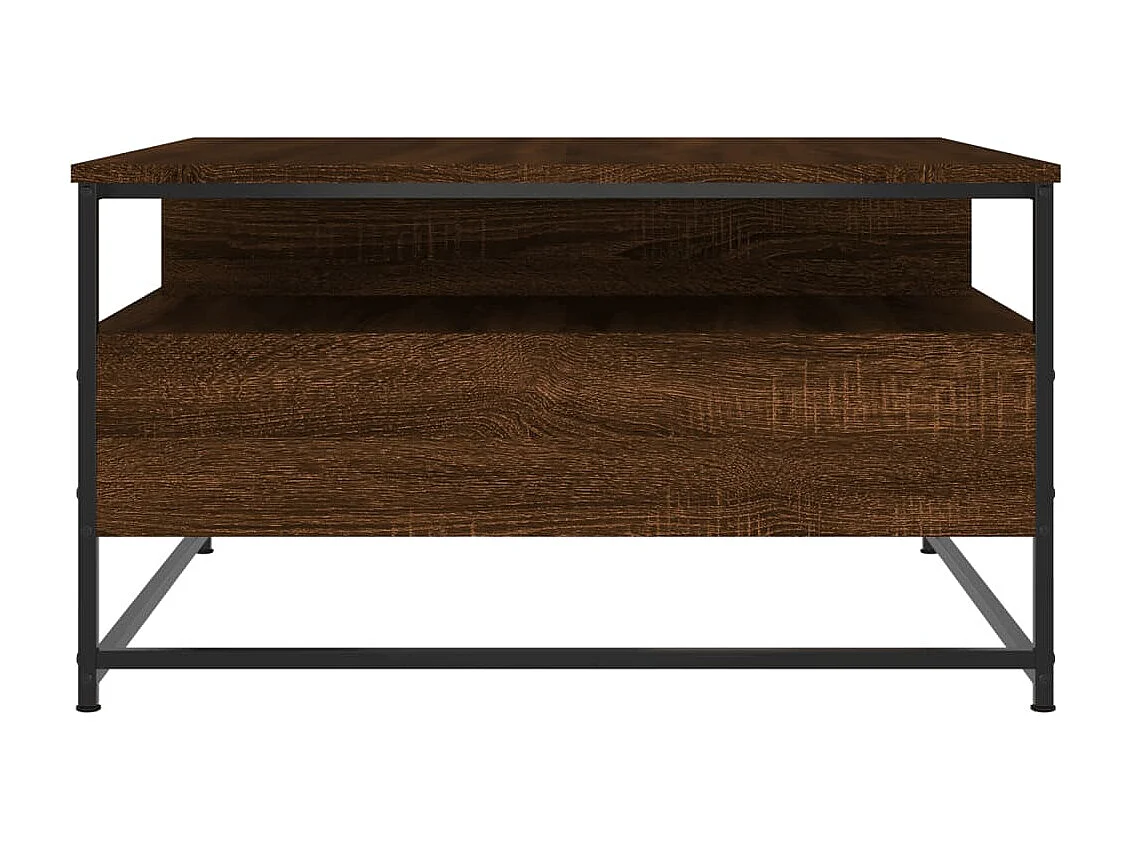 Table basse chêne marron 80x80x45 cm bois d'ingénierie