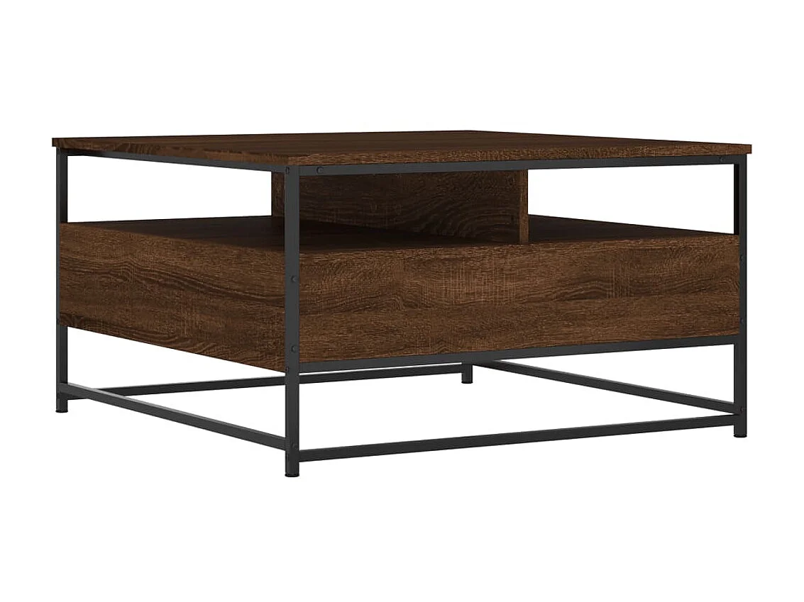 Table basse chêne marron 80x80x45 cm bois d'ingénierie