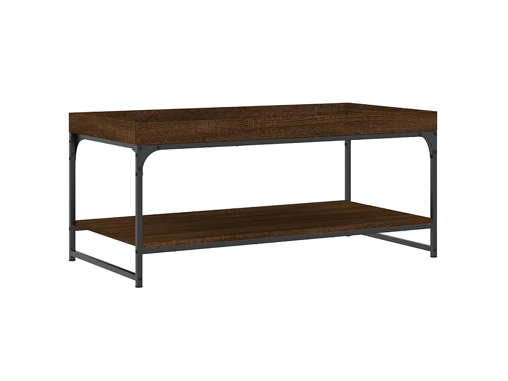 Table basse chêne marron 100x49x45 cm bois d'ingénierie