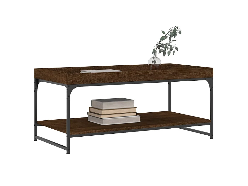 Table basse chêne marron 100x49x45 cm bois d'ingénierie