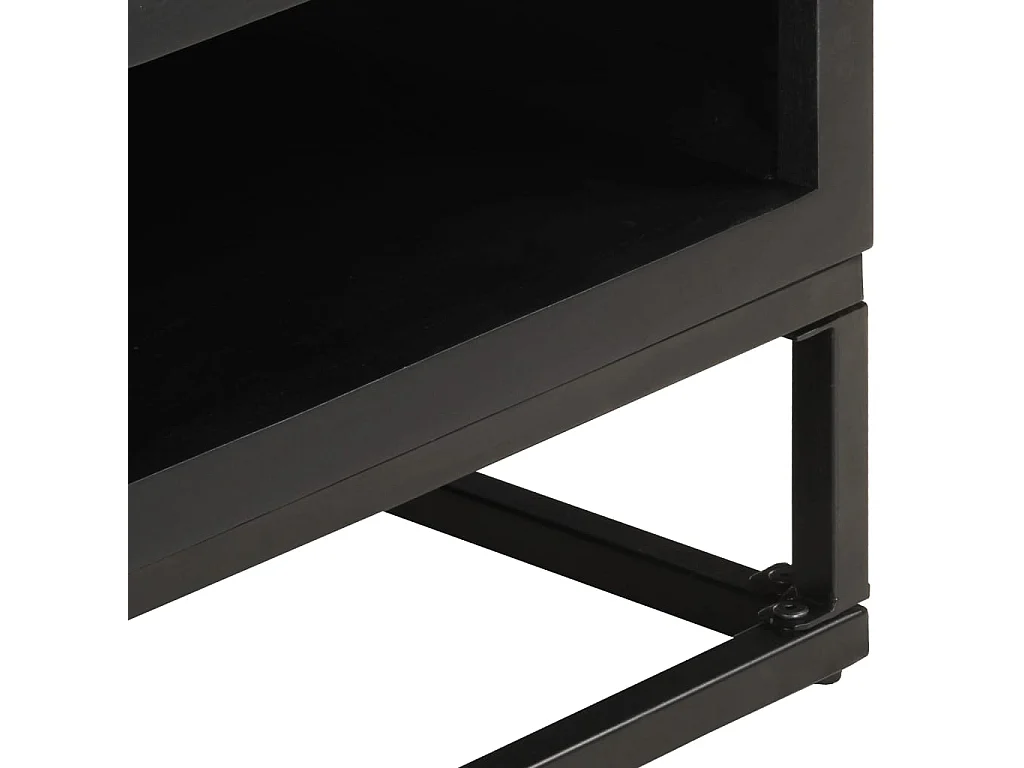 Mesa de centro dourada 90x60x35 cm Madeira maciça de mangueira