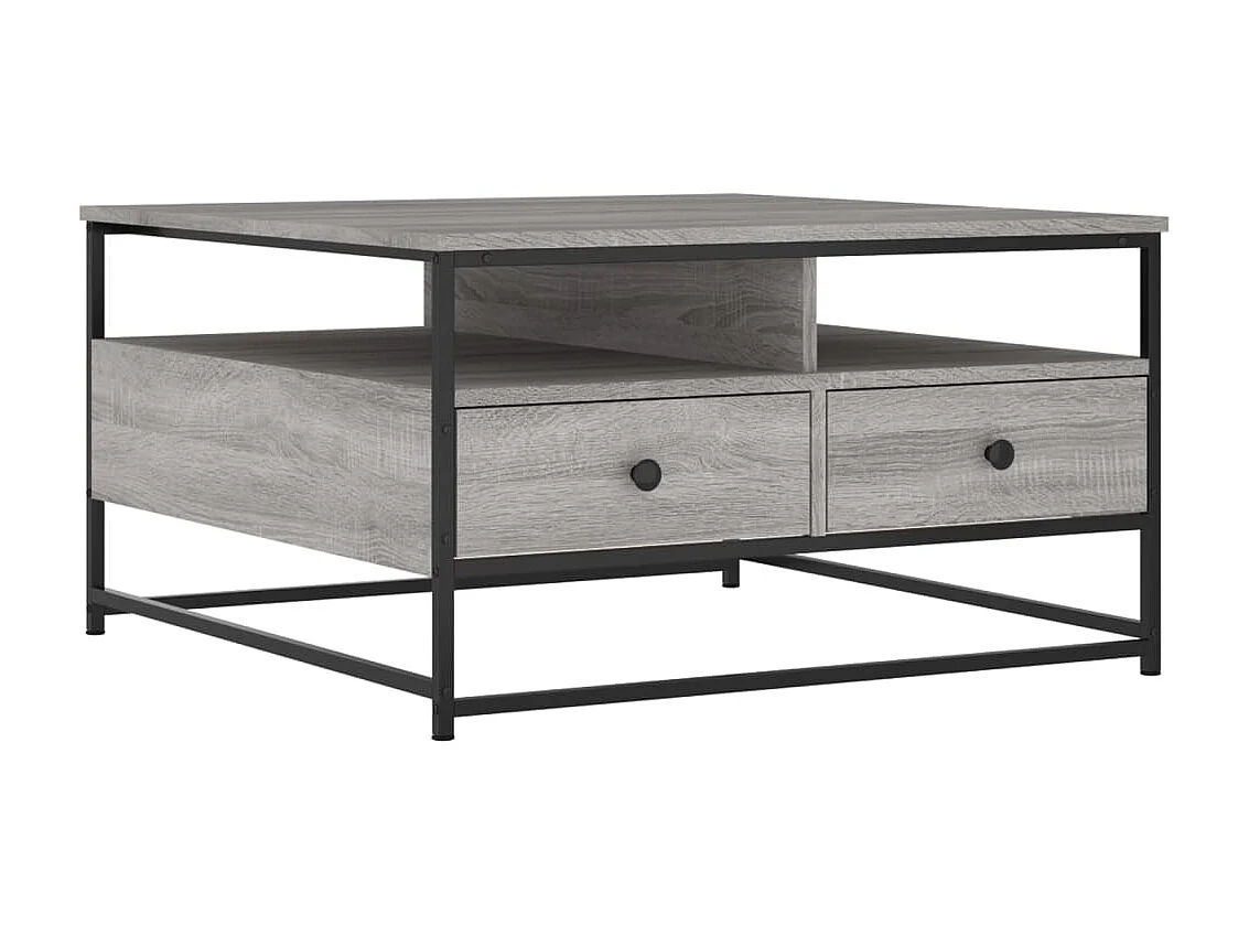 Table basse sonoma gris 80x80x45 cm bois d'ingénierie