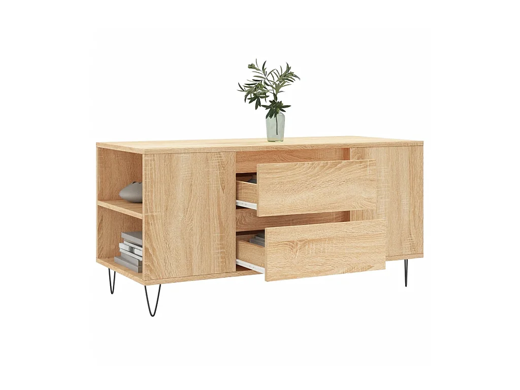Table basse chêne sonoma 102x44,5x50 cm bois d'ingénierie