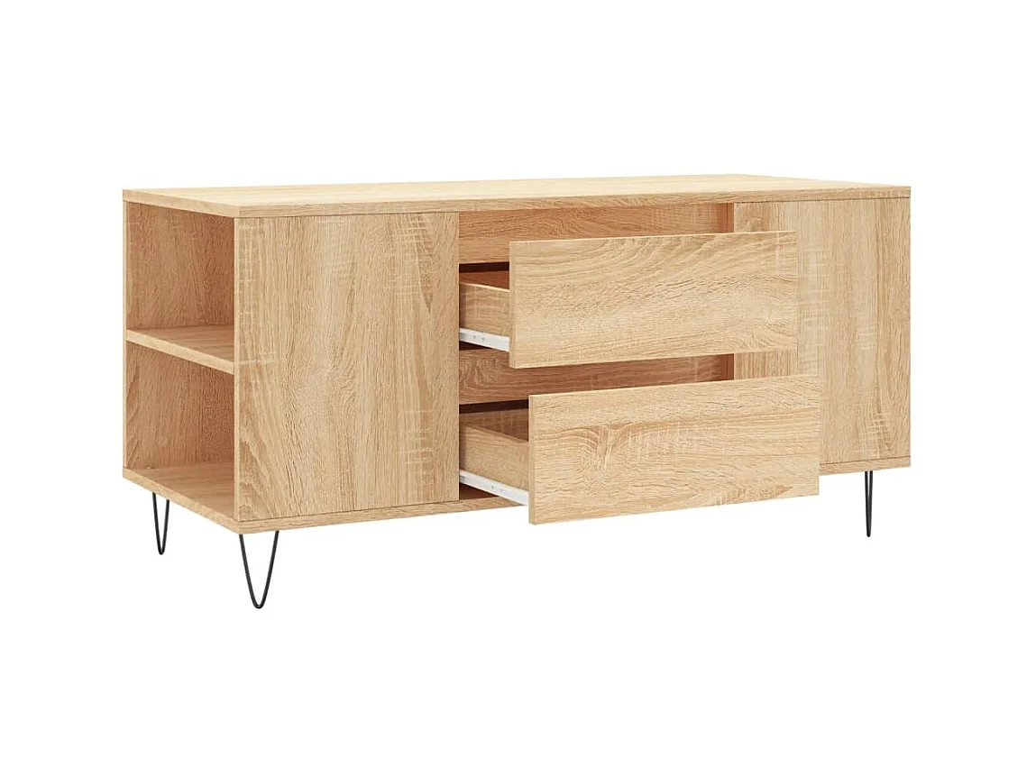 Table basse chêne sonoma 102x44,5x50 cm bois d'ingénierie