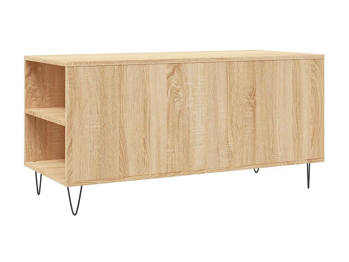 Goldfarbener Couchtisch aus Sonoma-Eiche, 102 x 44,5 x 50 cm, Holzwerkstoff