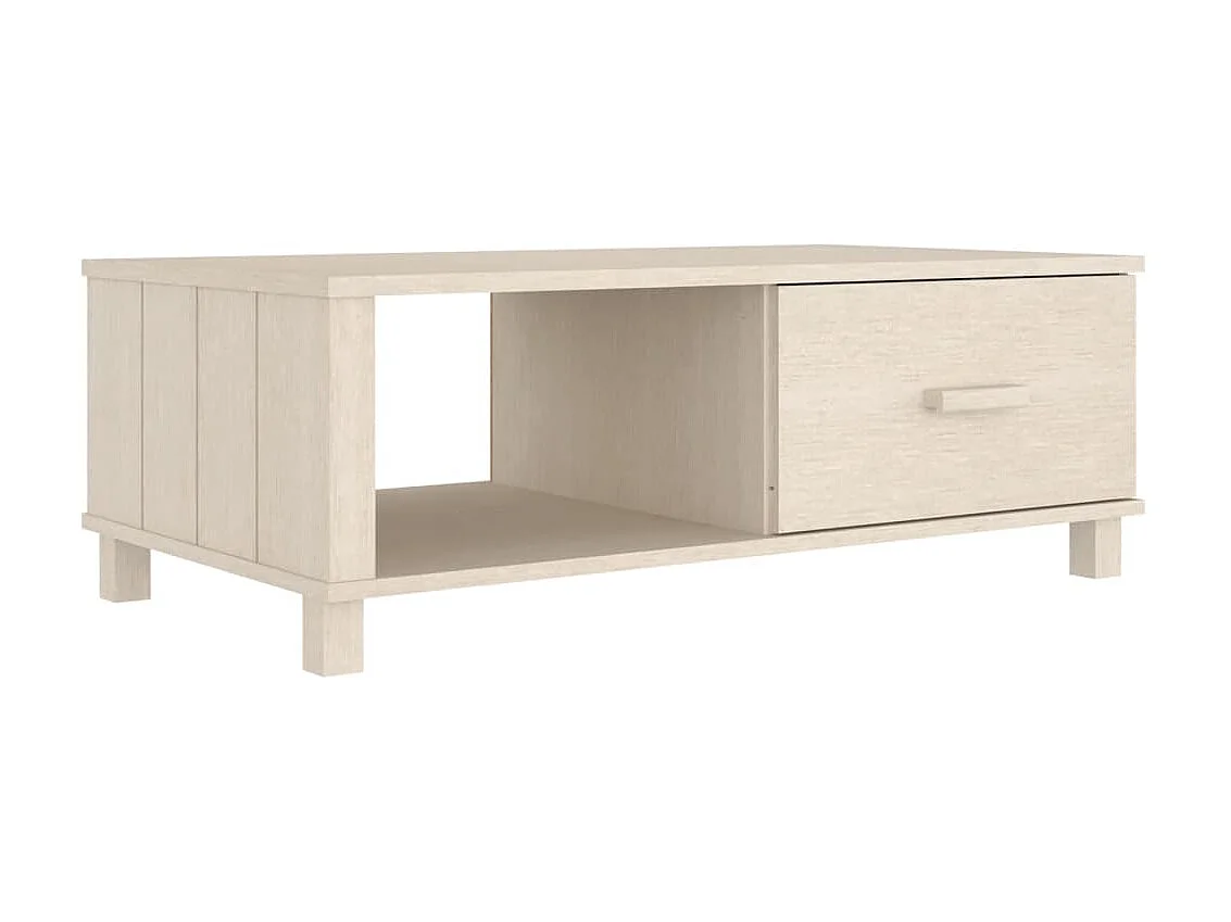 Mesa de centro dorada HAMAR Marrón miel 100x55x35 cm Madera maciza de pino