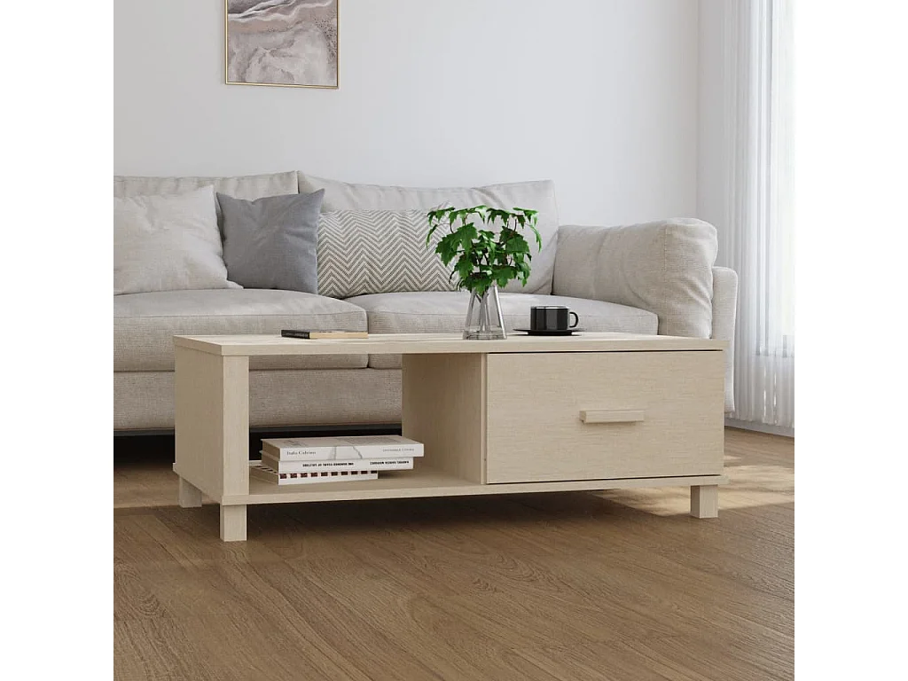 Gold Salontafel HAMAR Honingbruin 100x55x35 cm Massief grenenhout