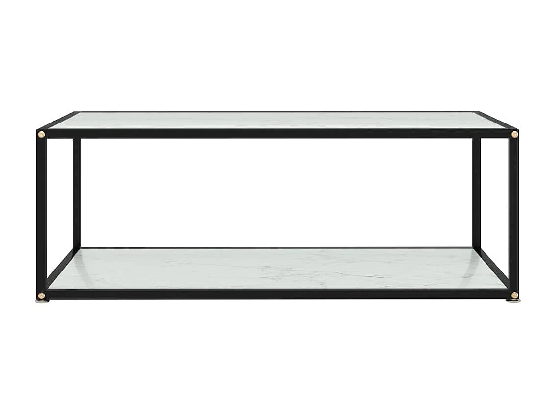 Table basse Blanc 100x50x35 cm Verre trempé