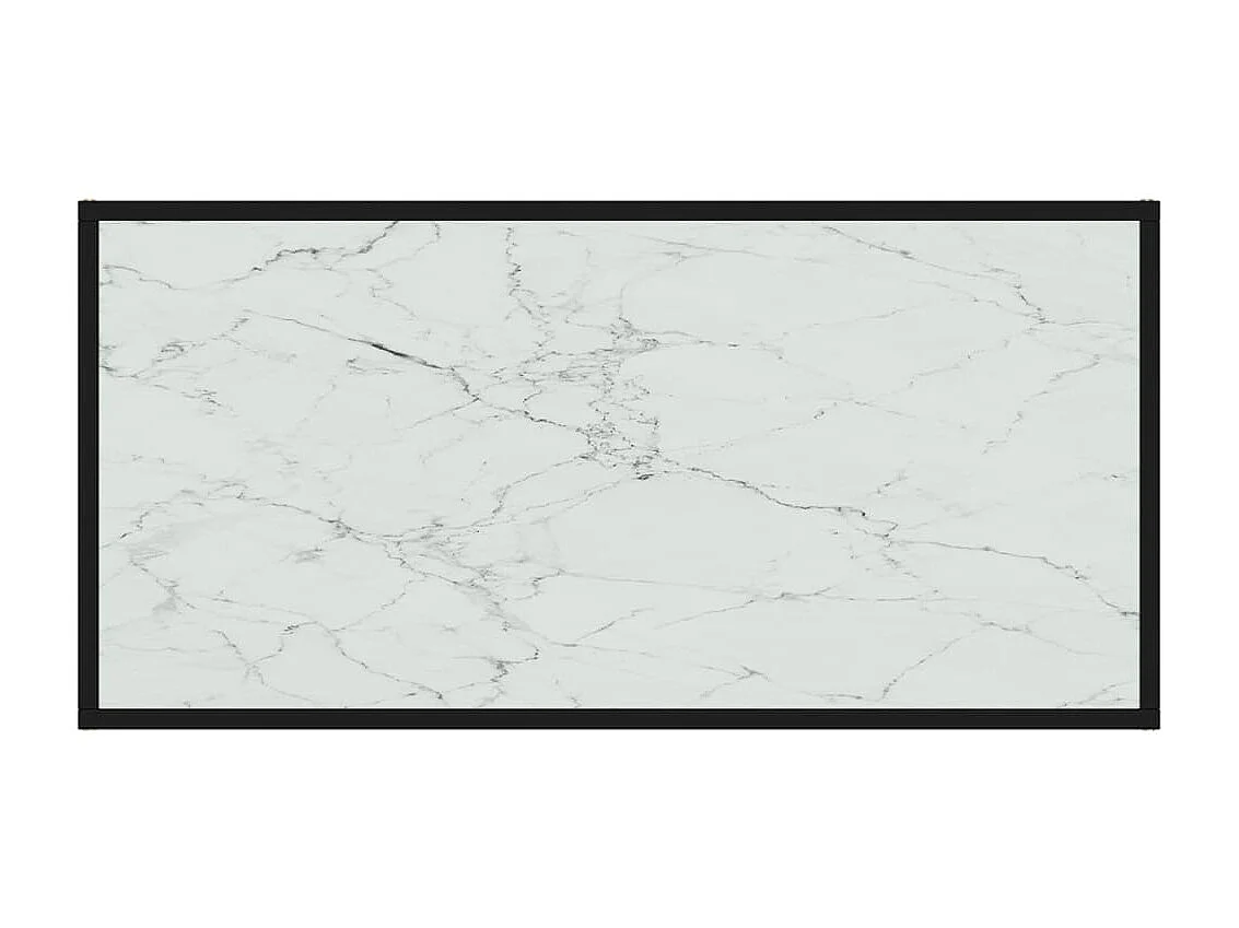 Table basse Blanc 100x50x35 cm Verre trempé