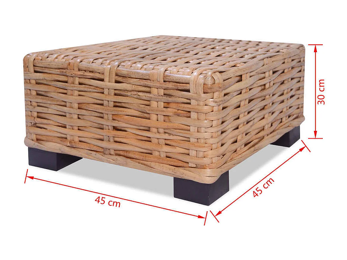 Table basse Rotin naturel 45 x 45 x 30 cm