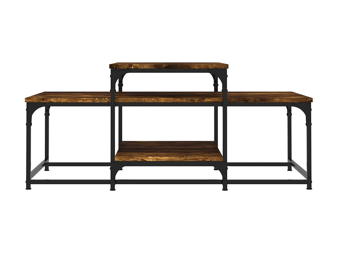 Goldfarbener Couchtisch aus geräucherter Eiche, 102 x 60 x 45 cm, Holzwerkstoff